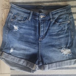 Judy Blue Ladies Large cuff hem jean shorts